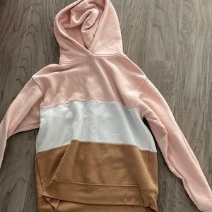 Ardene white brown pink hoodie.